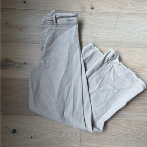 Zara High-Waisted Cropped Flare Jeans | Tan | US 8